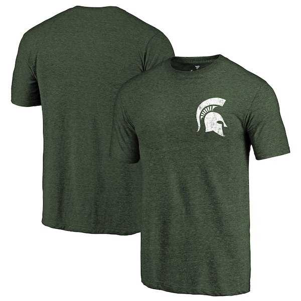 Michigan State Spartans Fanatics Branded Green Primary Logo Left Chest Distressed Tri Blend T-Shirt,We sell and wholesale Michigan State Spartans Fanatics Branded Green Primary Logo Left Chest Distressed Tri Blend T-Shirt on line form chian!